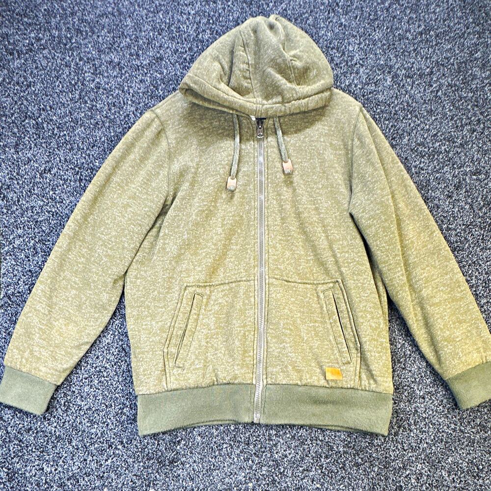 Buffalo David Bitton Men's Green Sherpa Lined Full Zip Hoodie Pockets L